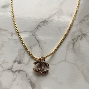 Chanel Vintage Logo Pendant Necklace